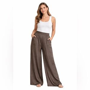 Elie Tahari - Silk-like Espresso Palazzo Pant - Size 8